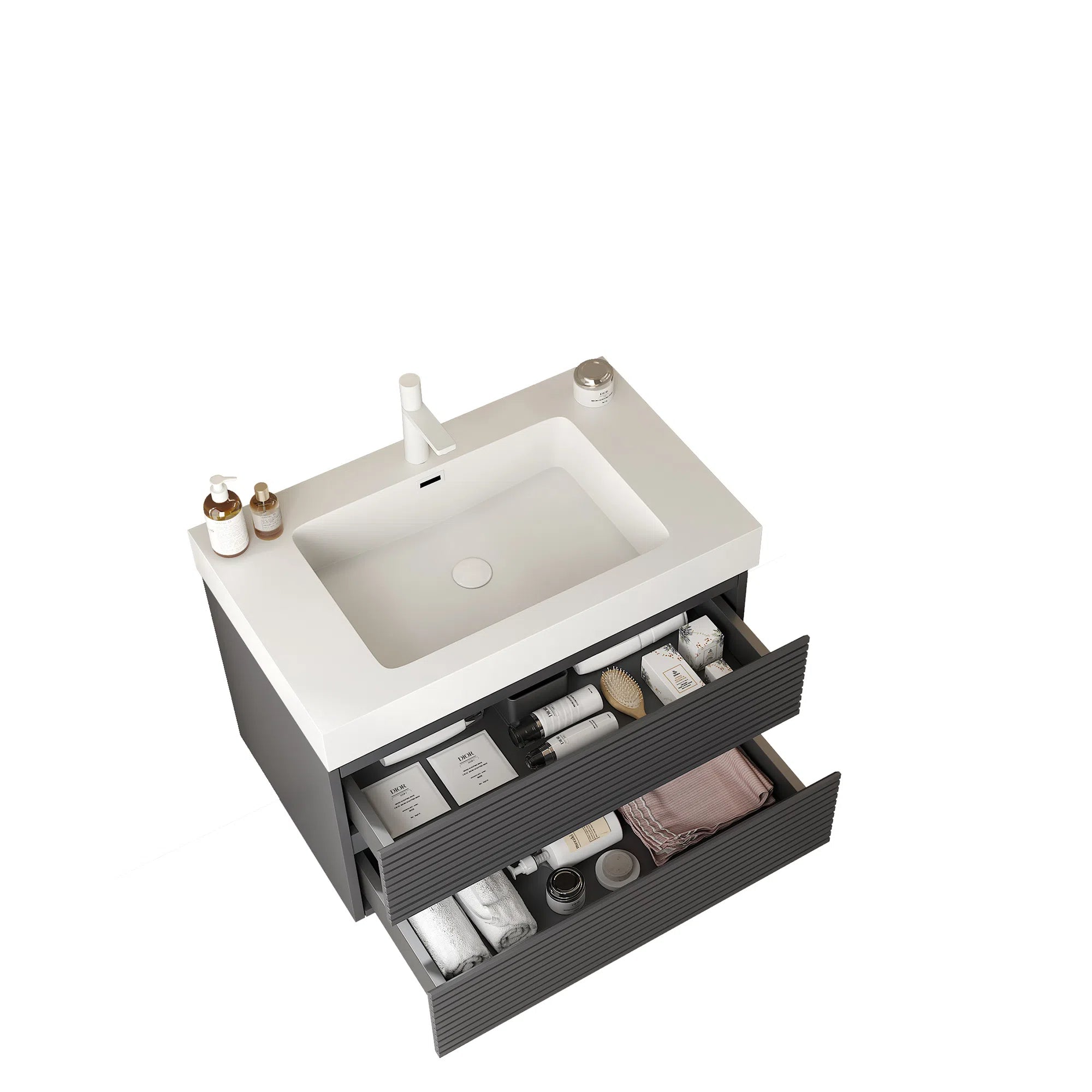 30" Bathroom Vanity with Undermount Sink, Gray