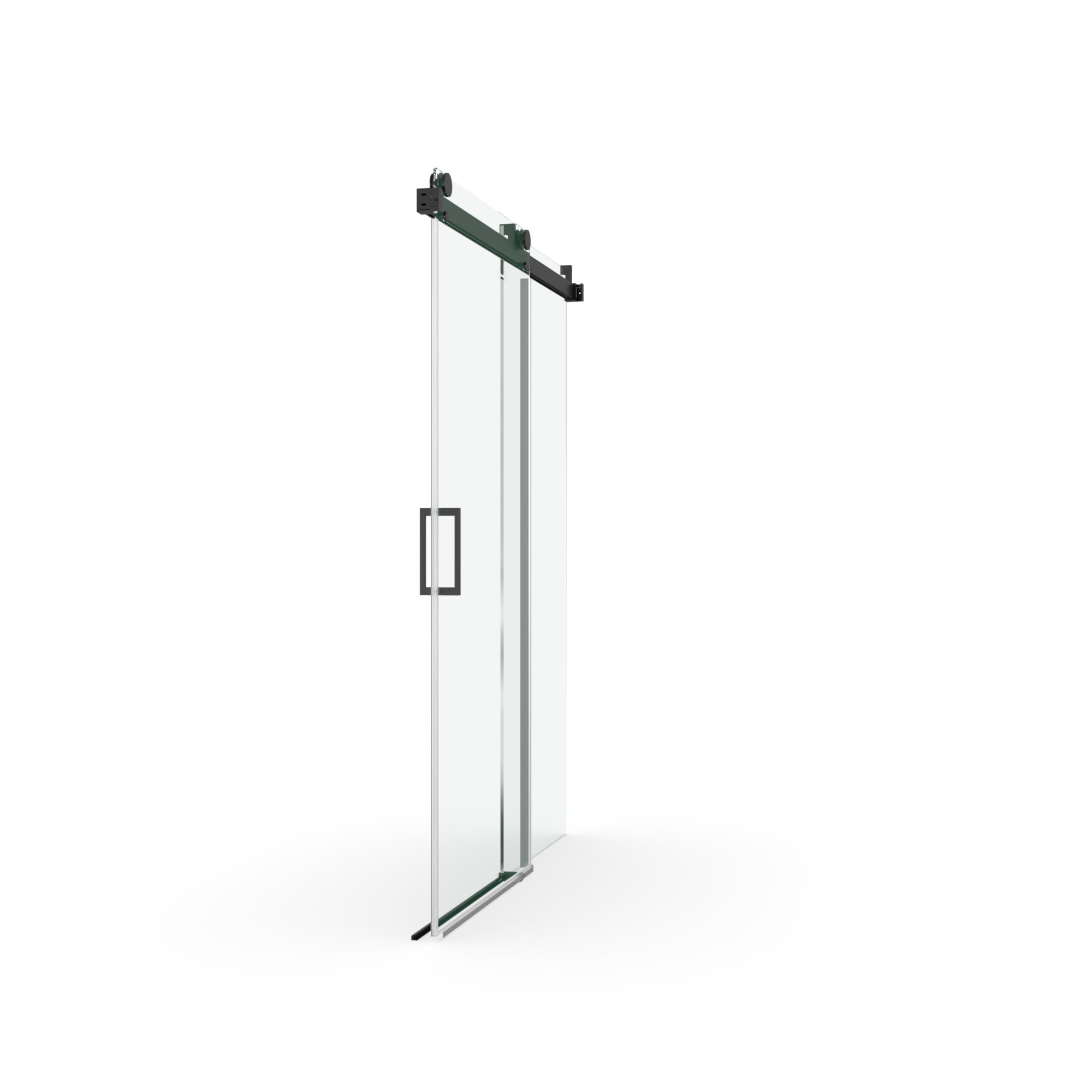 56" - 60" W x 76" H Frameless Soft-closing Single Sliding Shower Door, 3/8" (10mm) Tempered Glass, Matte Black