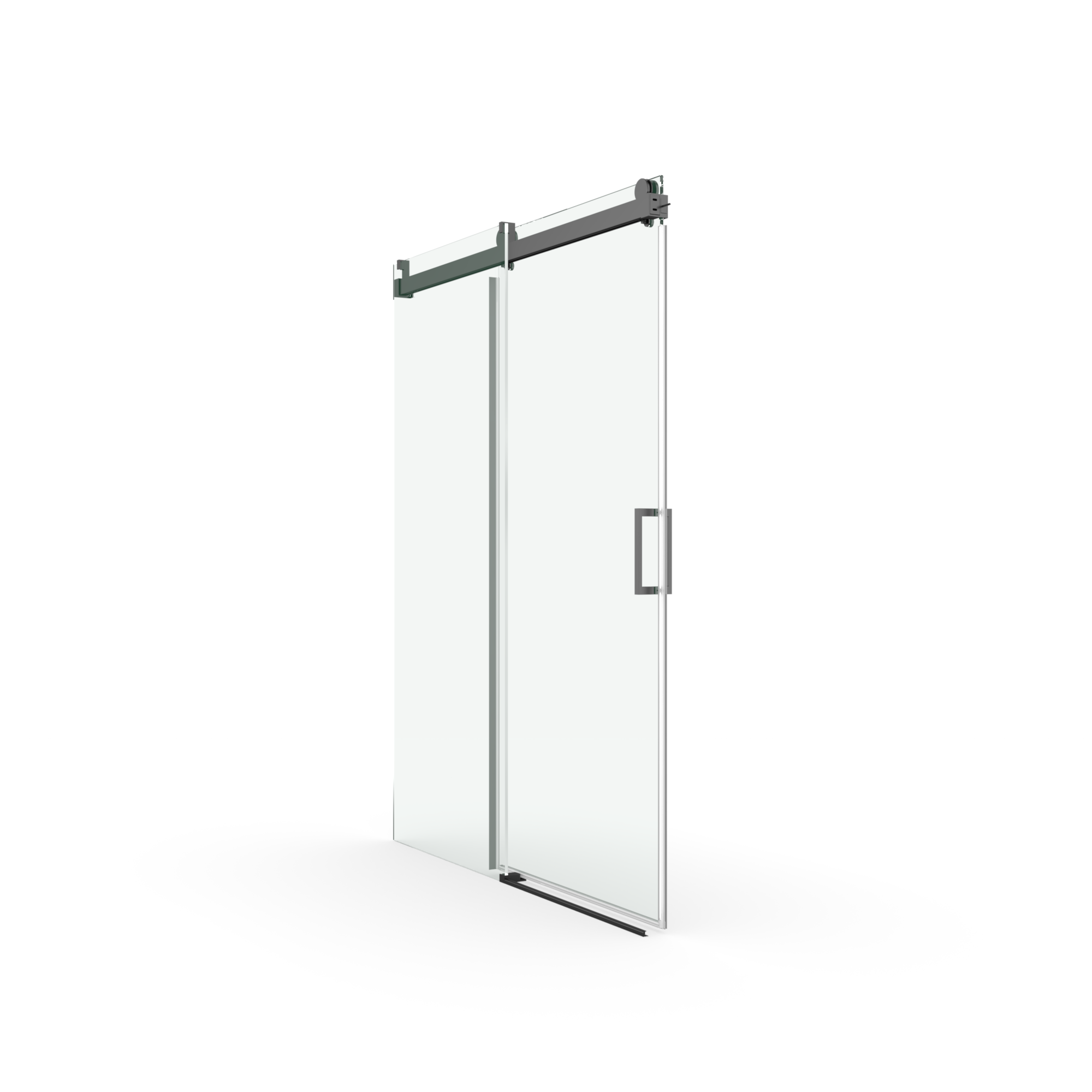 56" - 60" W x 76" H Frameless Soft-closing Single Sliding Shower Door, 3/8" (10mm) Tempered Glass, Matte Black