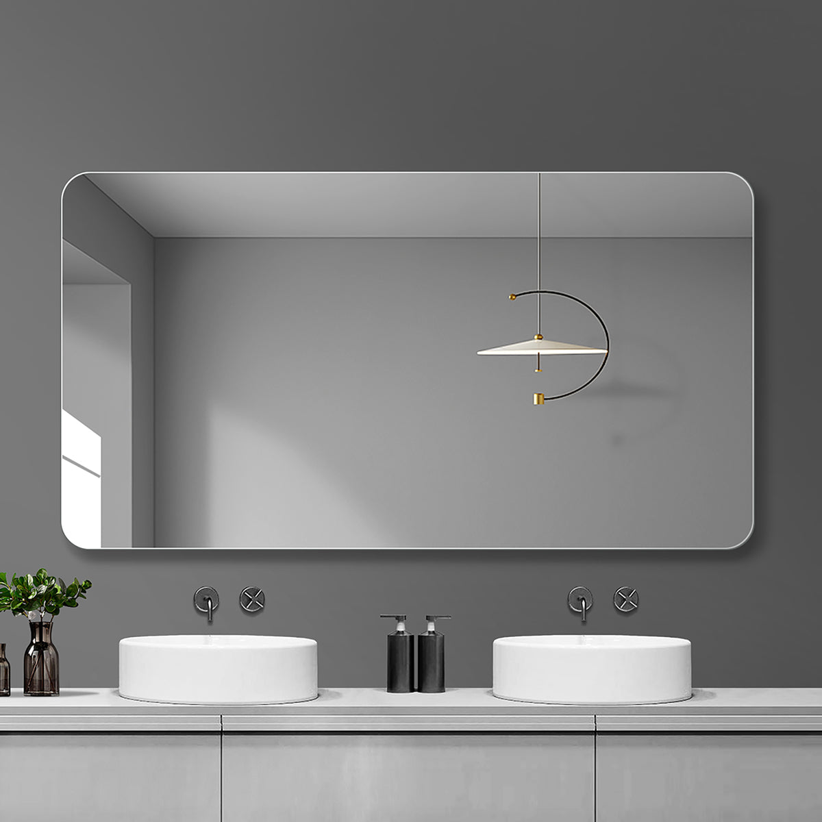 Bathroom Vanity Mirror , Wall-Mounted Mirror for Bathroom Anti-Fog Waterproof