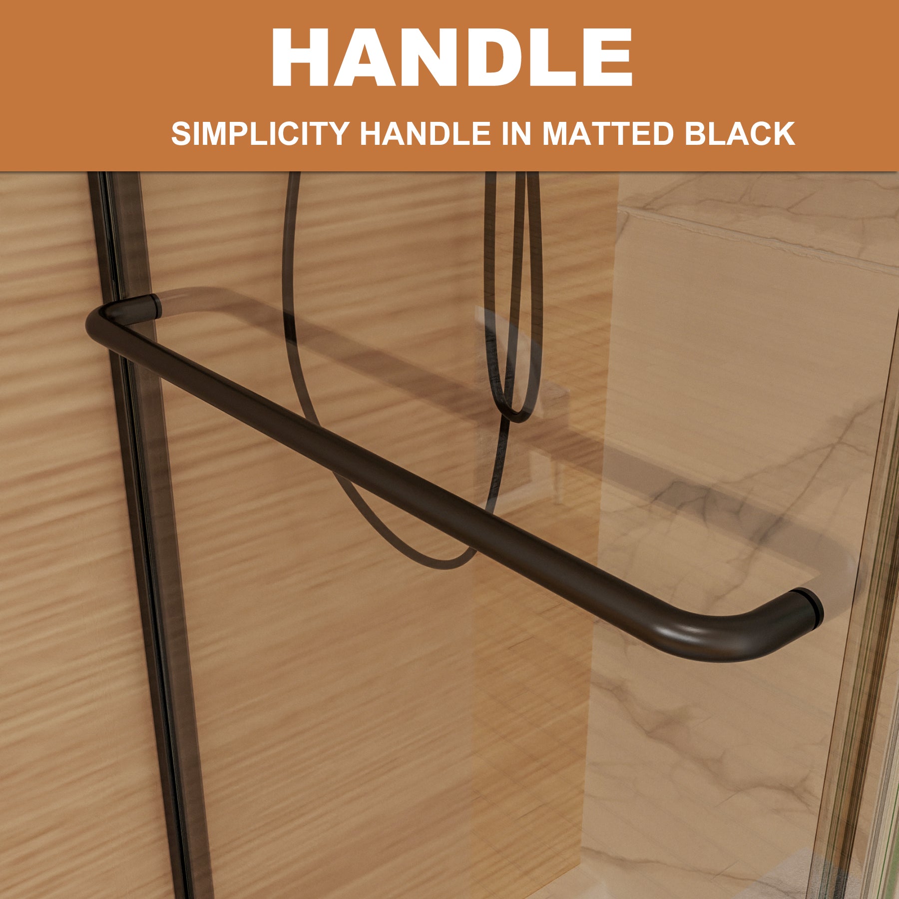 50in. -54 in. x 72 in. Traditional Sliding Shower Door in Matte black with Clear Glass