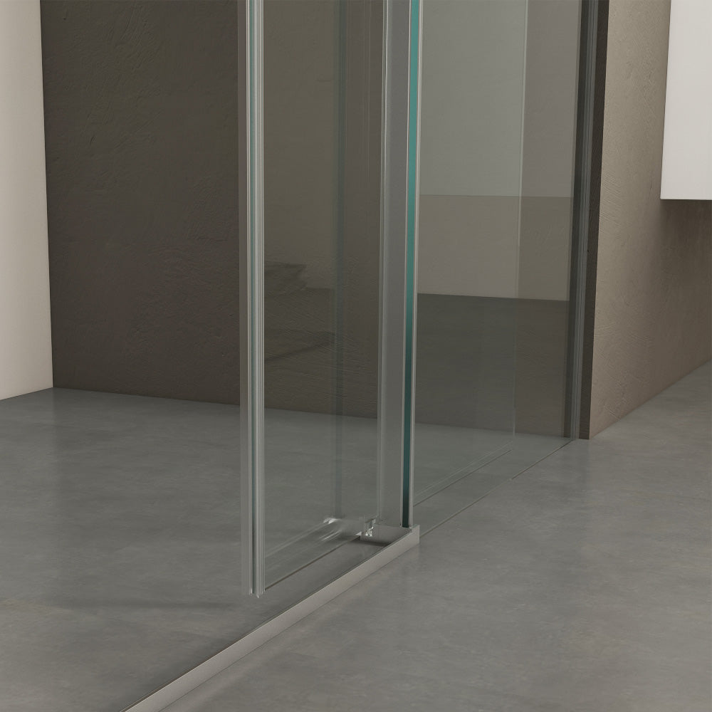 56"-60"W x 76"H Frameless Sliding Shower Door, with Premium 3/8"(10mm) Thick Tempered Glass, Double Side Easy Clean Coat, Chrom Finished With Buffer