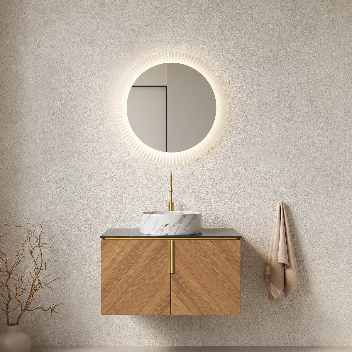 30" Modern Wall Mounted Bathroom Vanity with Sink