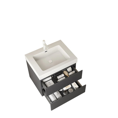 24" Bathroom Vanity with Undermount Sink, Gray Color